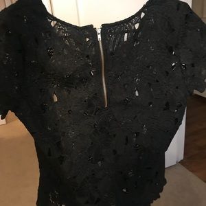 Black cut out blouse